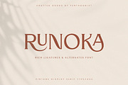 Runoka | Vintage Serif Font, a Serif Font by Pentagonistudio (Thumbnail 1 of 10)