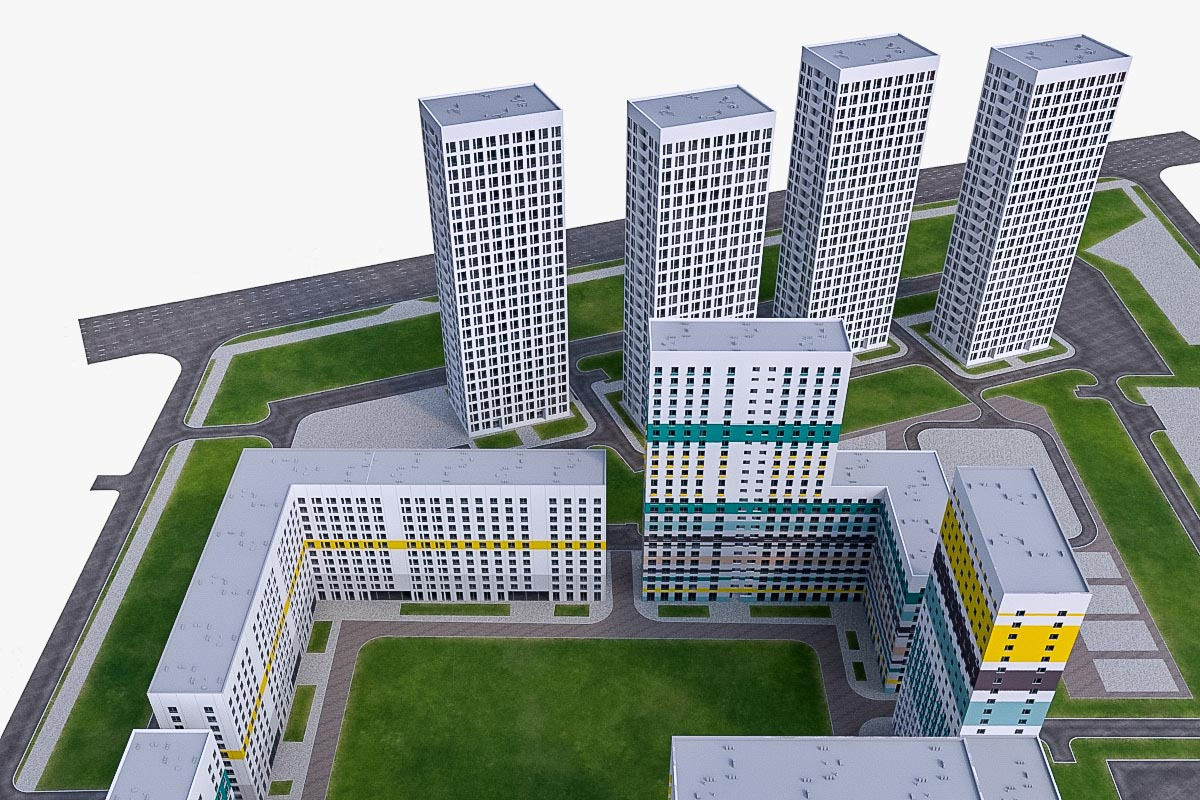 Residential Complex Buildings, an Architecture 3D Model by 3DNUTS (Photo 3 of 12)