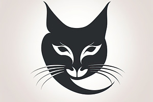 Cat logo stylish vector with silhoue, a Photo by SaroStock