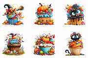Halloween Cupcake Clipart Set, a Seasonal Illustration by fashionaddict (Thumbnail 4 of 7)