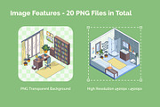 Room Interior 3d Isometric View, an Object Graphic by 35lab (Thumbnail 4 of 7)