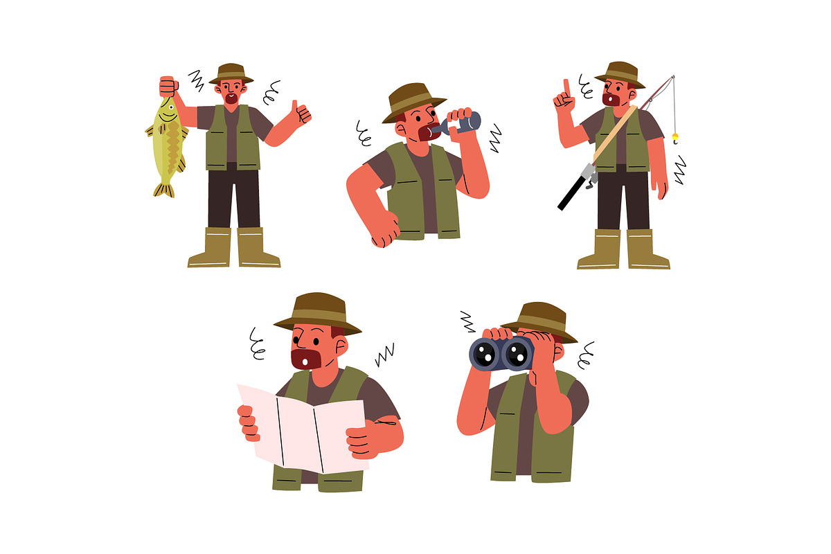 Character Fisher Man Vol 2 Doodle, a Person Illustration by SLAB! Design (Photo 2 of 3)