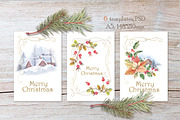 RetroChristmas PSD templates, a Card Template by oKOLOstyle (Thumbnail 3 of 3)