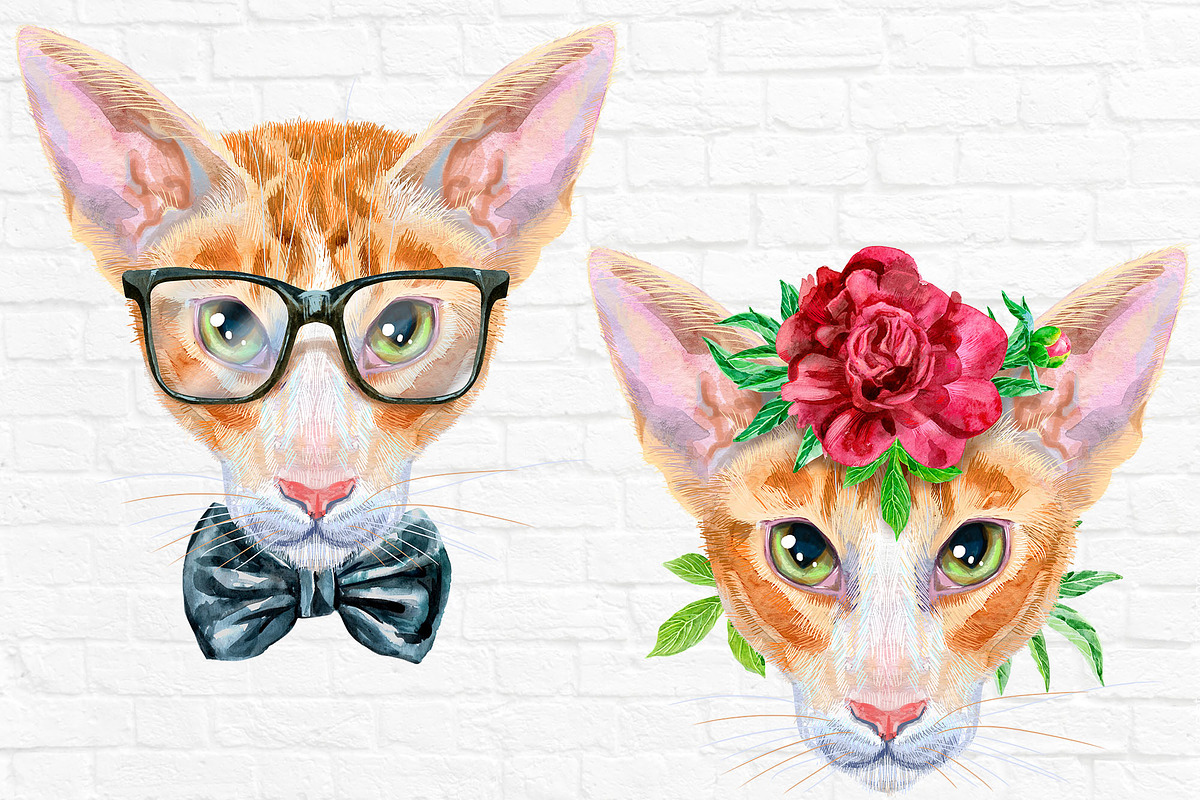 Portraits of oriental cat, an Animal Illustration by Watercolor fantasy (Photo 5 of 6)