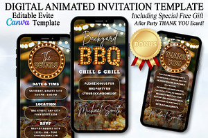Editable BBQ Party Evite Template, an Invitation Template by V Design Creator