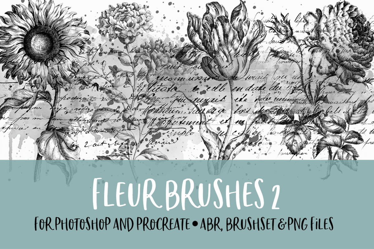 Fleur 2 Brushes for PS/PRO, a Brush Add-On by Polka Dot Pixels (Photo 1 of 2)