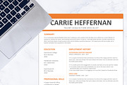 RESUME/CV-ORANGE, a Stationery Template by Graphic Template Co (Thumbnail 1 of 2)