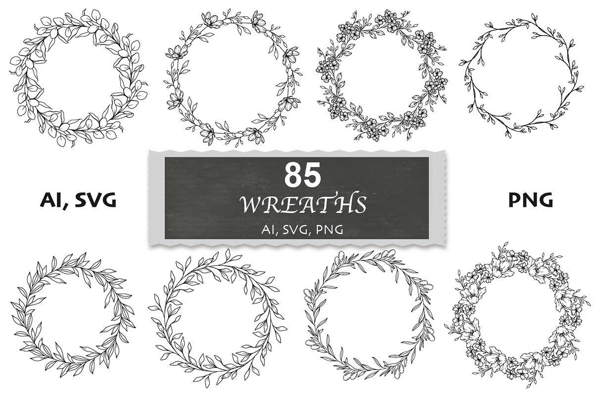 Floral Wreath SVG Bundle, an Object Graphic by CaraulanStore (Photo 1 of 8)