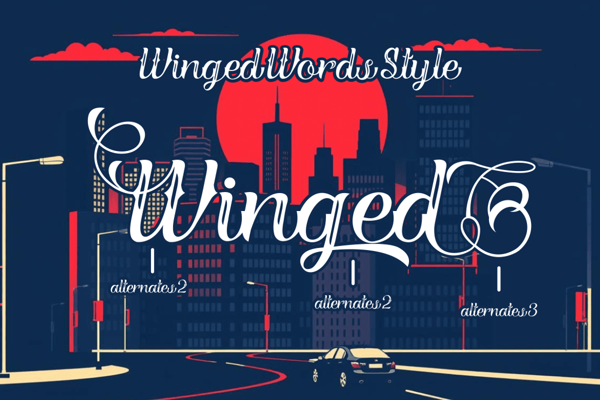 Winged Words - Tattoo Font, a Font by PutraCetol Studio (Photo 8 of 11)