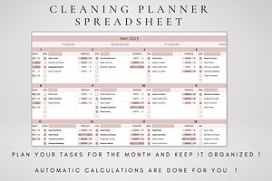 Google Sheets Cleaning Tracker