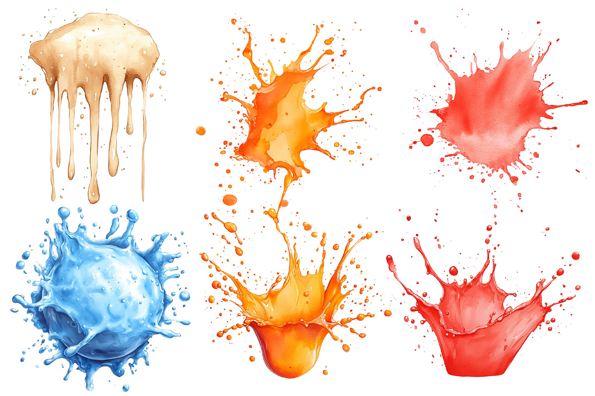 Watercolor Splash Blob Clipart, an Illustration by Designworld (Photo 2 of 6)