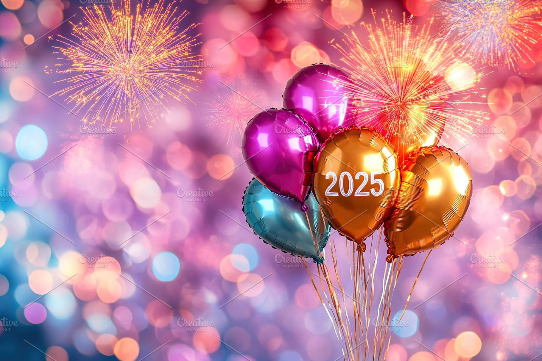 New Year 2025 celebration air balloons, a Holiday Photo by AlyaAnd