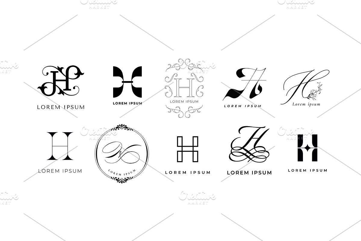Creative H emblem. Letter h monogram, an Illustration by winwin.art