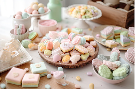 pastel-colored treats and sweets, a School & Education Photo by Sergey Kotenev