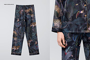 Silk Long-sleeve Pyjama Mockup Set, a Shirt Mockup by creatsy5 (Thumbnail 4 of 12)