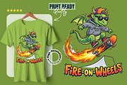 Cool Dragon Skater Character Clipart, an Animal Illustration by zahidhossainalif (Thumbnail 1 of 3)