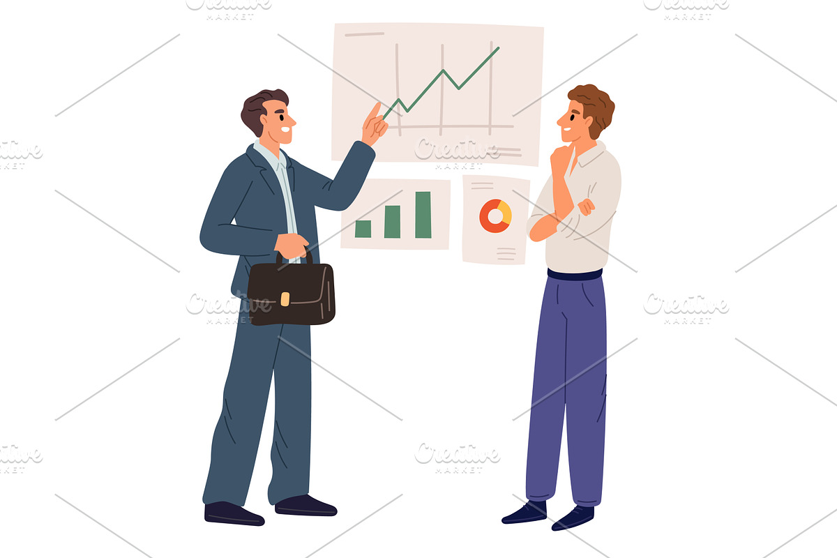 Male financial analyst provides, an Education Illustration by Vectorbuum