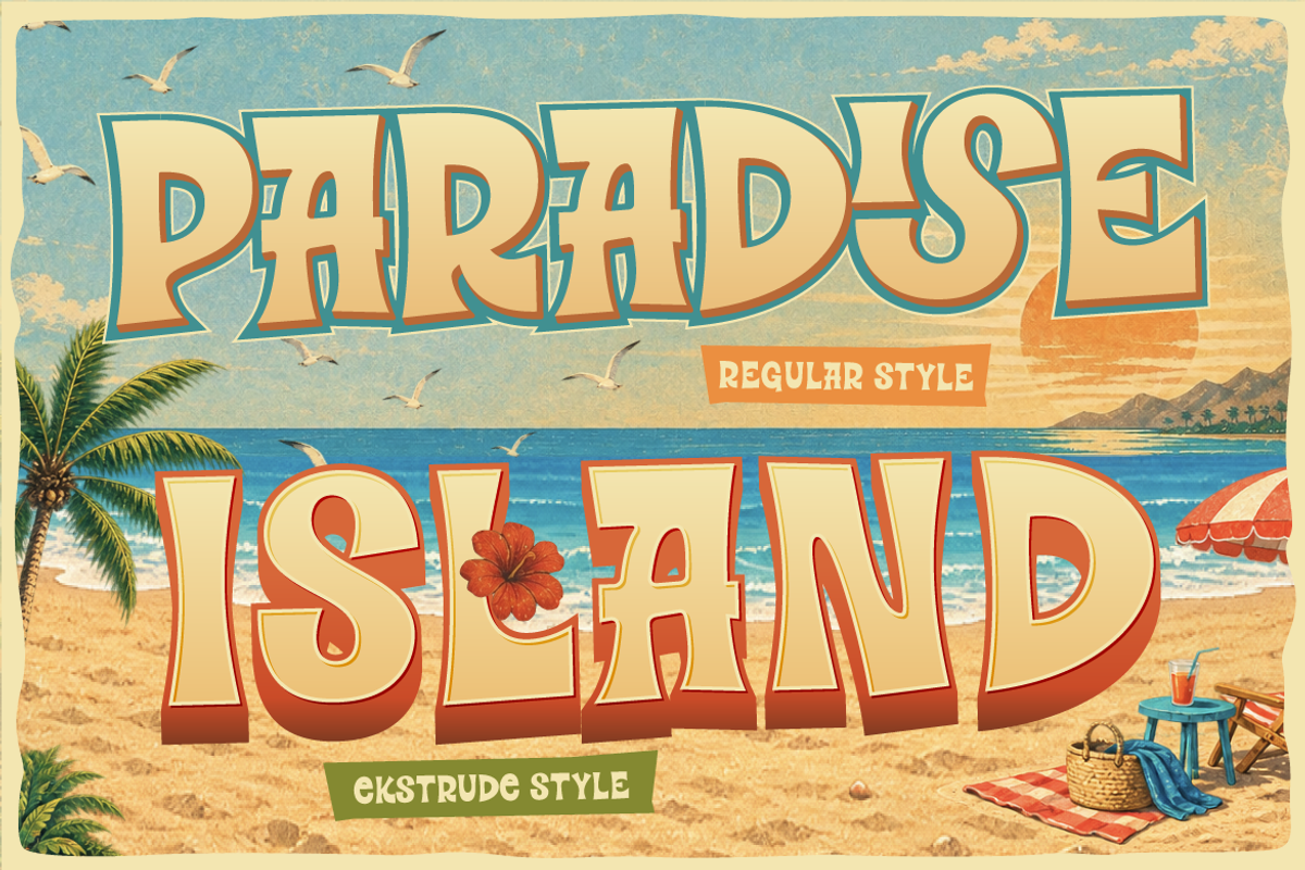 Nestafu - Hawaiian Display Font, a Sans Serif Font by Burntilldead (Photo 4 of 12)