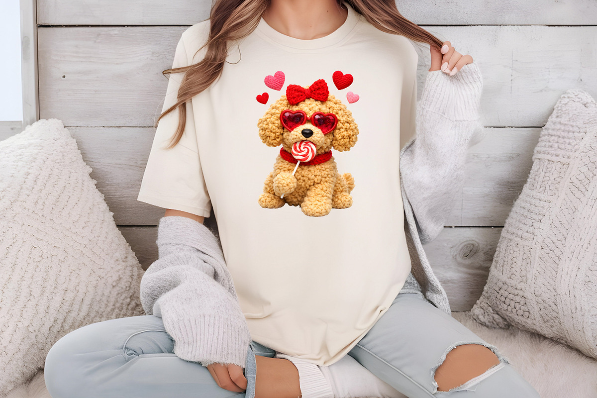Faux Yarn Valentine Goldendoodle Png, an Illustration by DreamCafeArt (Photo 7 of 8)