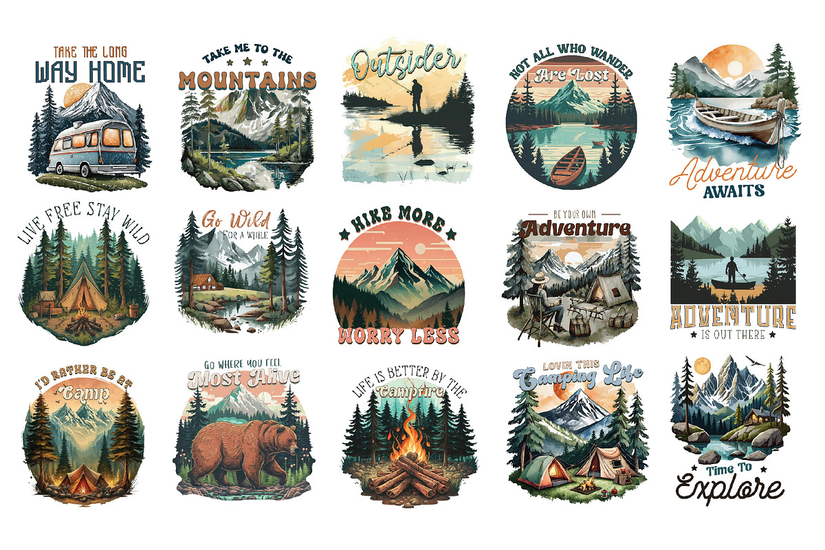 Outdoor Life Sublimation Bundle, a Graphic by CraftlabSVG (Photo 2 of 14)