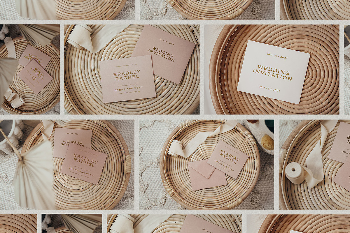 43 Boho Wedding Card Mockups, a Presentation Template by Artcoast Std. (Photo 11 of 11)