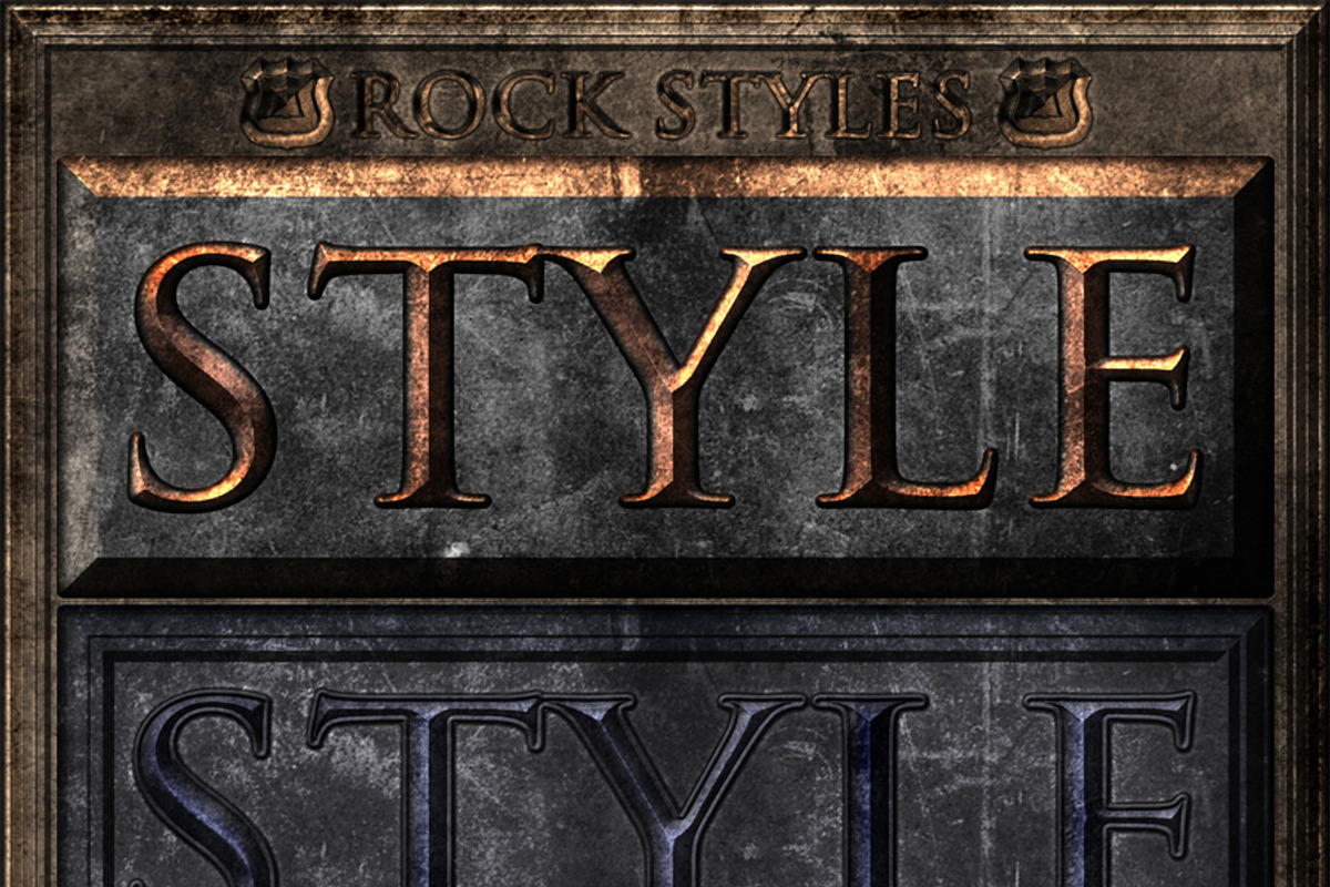 7-Different Styles Of Rock, a Layer Style Add-On by RgraphicsDesign