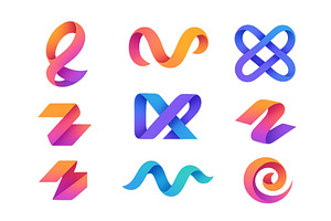 Colorful logo designs featuring, an Illustration by ZinetroN