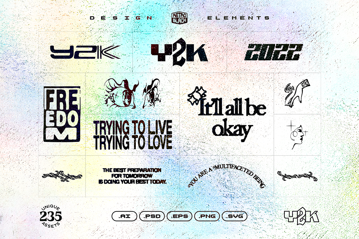 235 Y2K Shapes, Icons and Elements, an Object Graphic by Retro Black Studio (Photo 15 of 15)