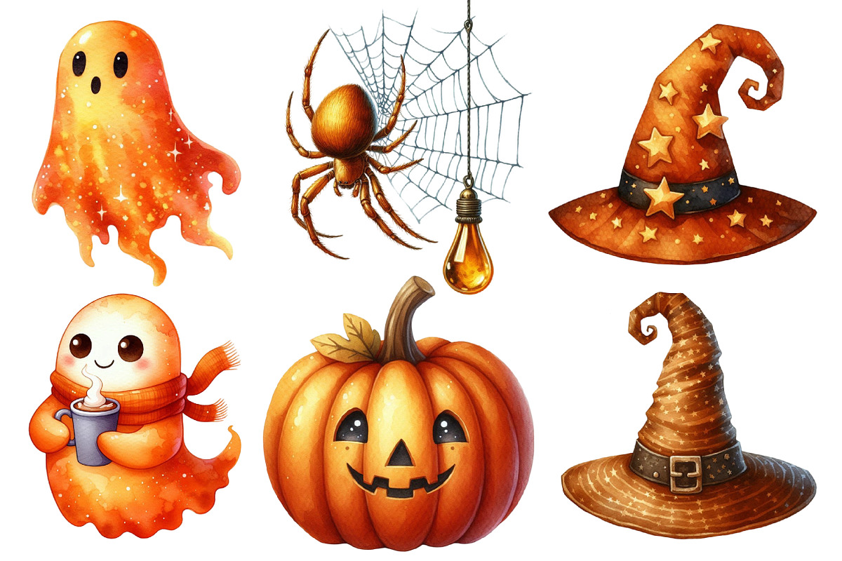 Watercolor Amber Halloween, an Illustration by Designworld (Photo 5 of 6)