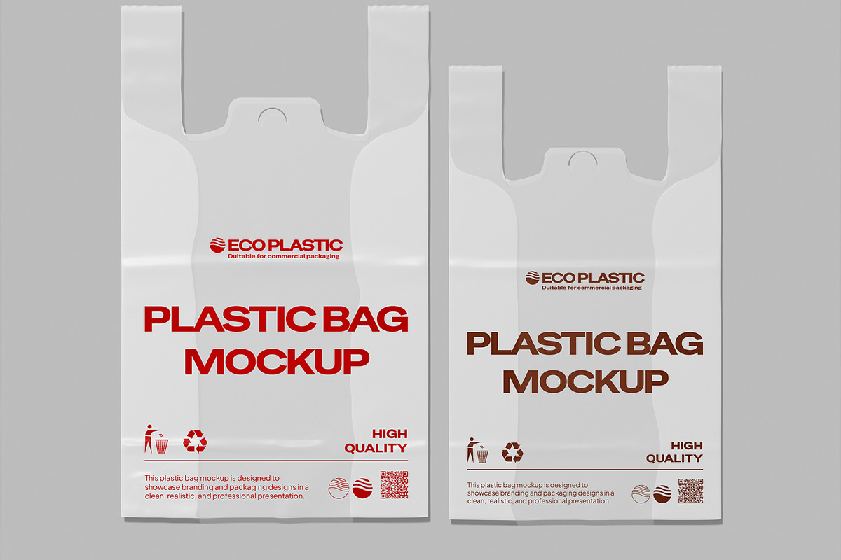 Plastic Bag Mockup, a Packaging Mockup by Unerispace (Photo 2 of 5)