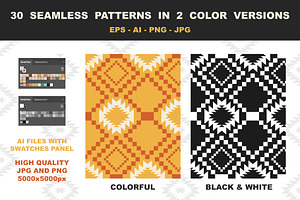 30 Aztec Southwestern Patterns Pack