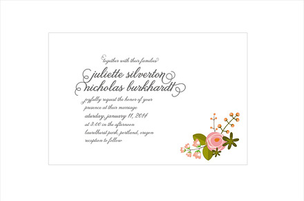 Romantic flower wedding invitation