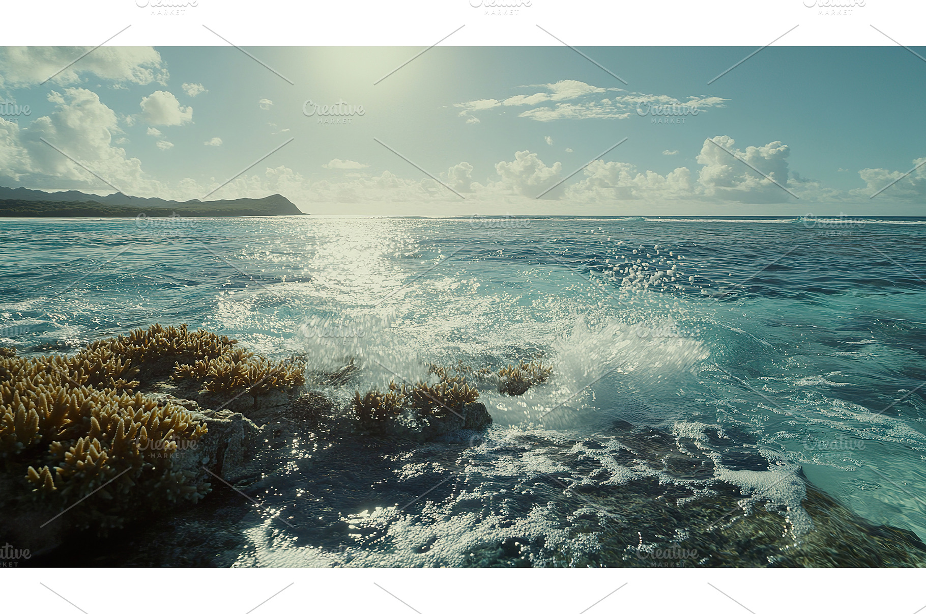 Tranquil Ocean Waves Crashing on, a Nature Photo by Lermont51