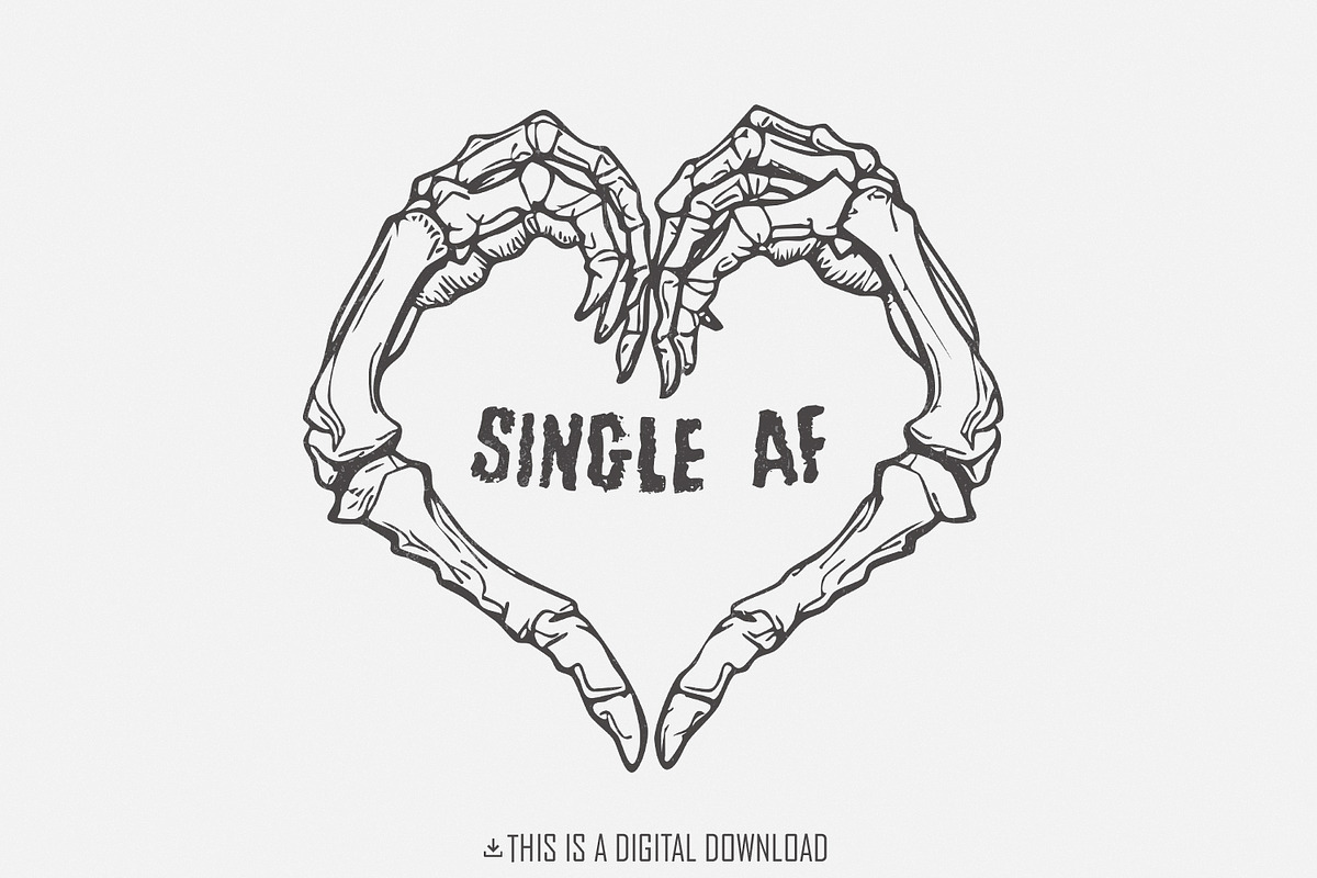 Single AF PNG, Valentines Day PNG, an Illustration by SharpMarketplace (Photo 1 of 9)