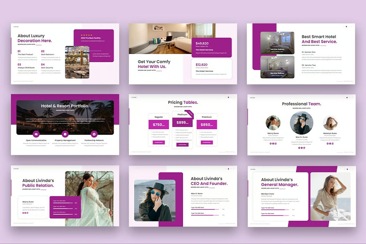 Livinda  Hotel and Resort Powerpoint, a Presentation Template by Fit-tee (Photo 3 of 6)