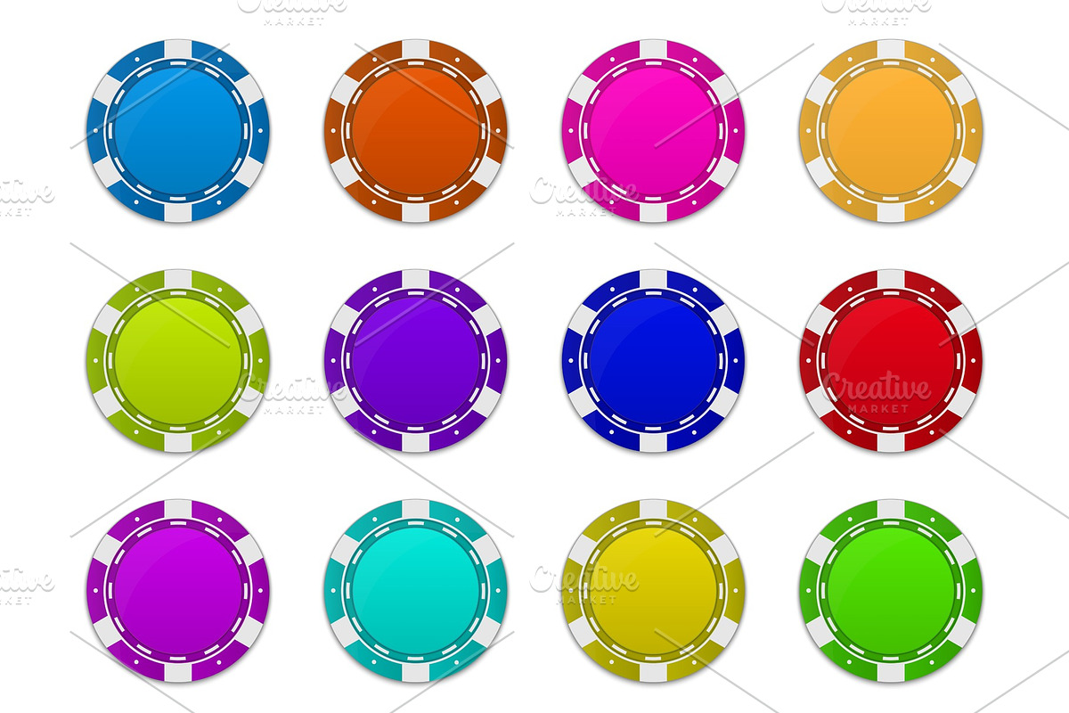 Casino poker chips in flip., an Illustration by HAPPY VECTOR