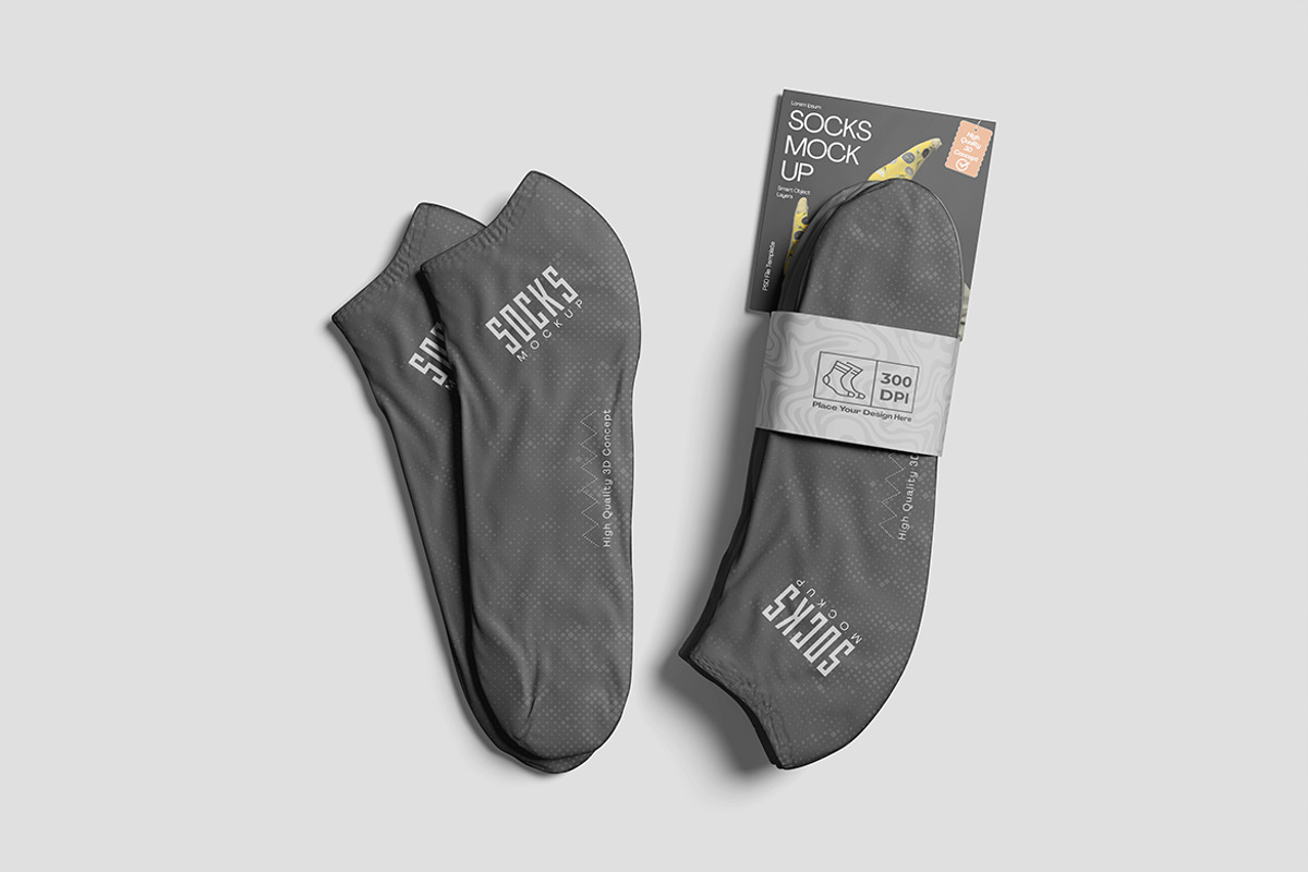 Socks Mockup For Branding, an Advertising Mockup by bimockup (Photo 6 of 6)
