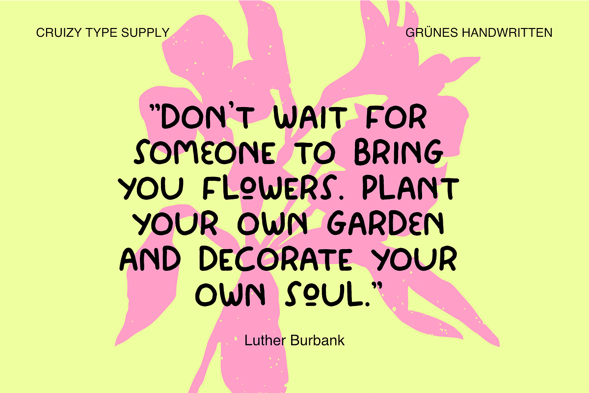 Grunes - Handwritten Display Font, a Handwritten Font by Cruizy & Co (Photo 5 of 9)