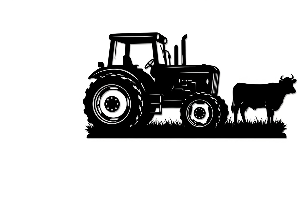 Rustic farm tractor and cow design, an Illustration by Amazin_art (Photo 11 of 30)
