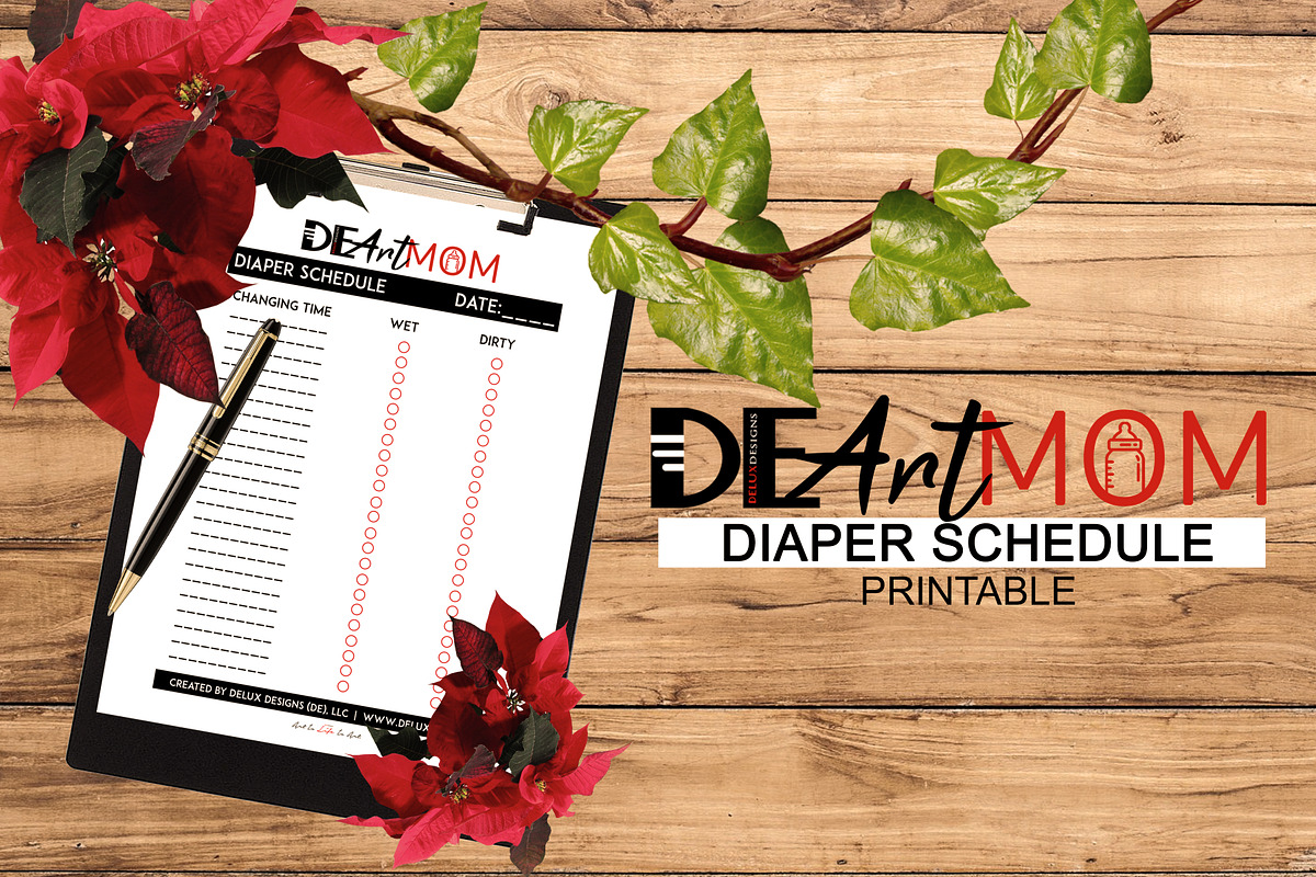 Diaper Schedule Printable, a Templates & Theme by Delux Designs (DE), LLC