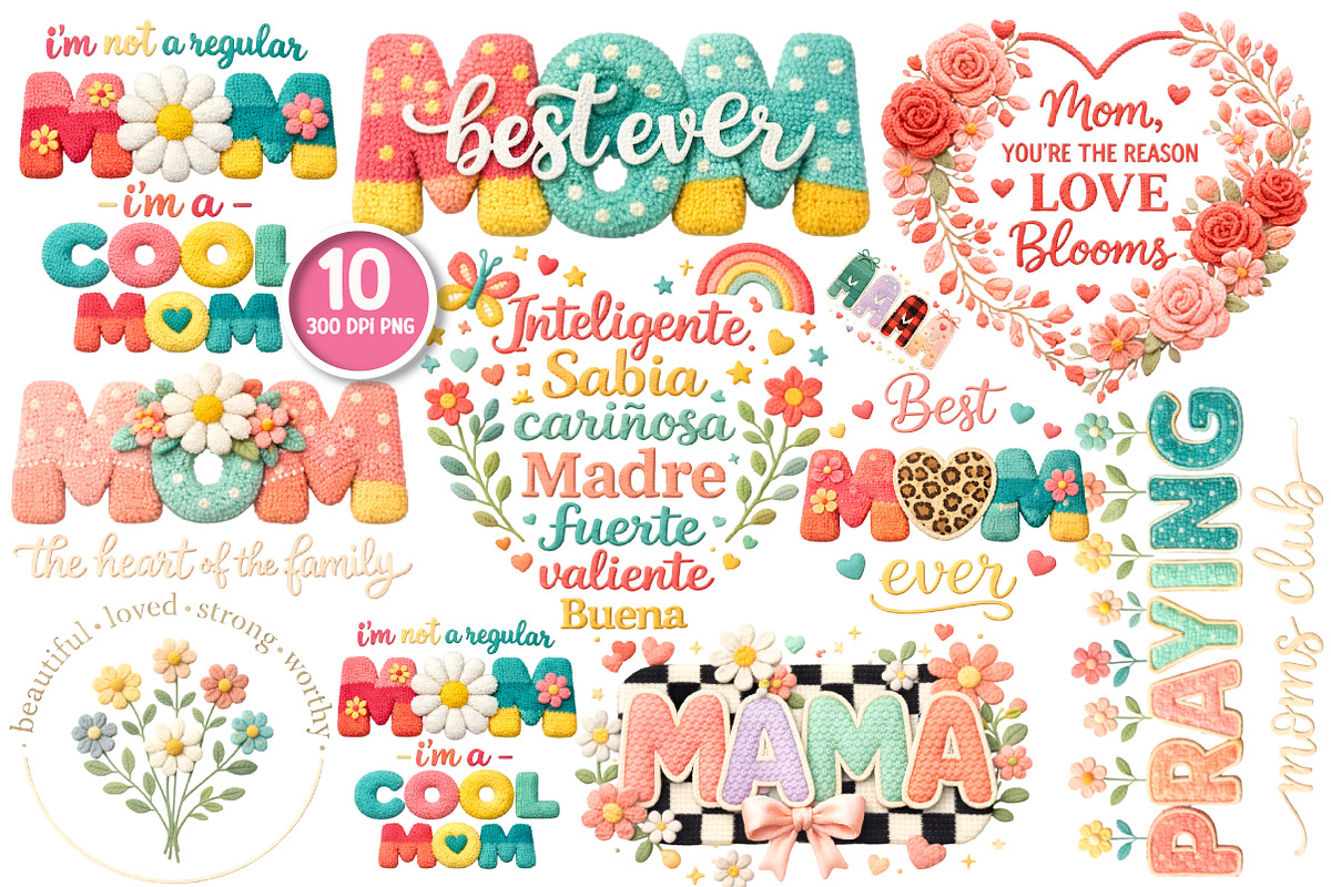Mother's Day PNG, She is Mom PNG, Fa, an Illustration by GatewayDesign (Photo 1 of 5)