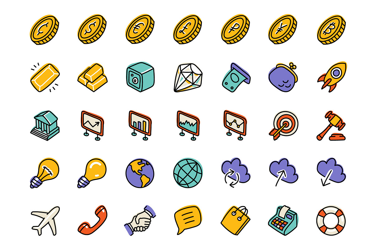 Business&Finance Hand Drawn Icons, an Icon by Iconka (Photo 3 of 5)