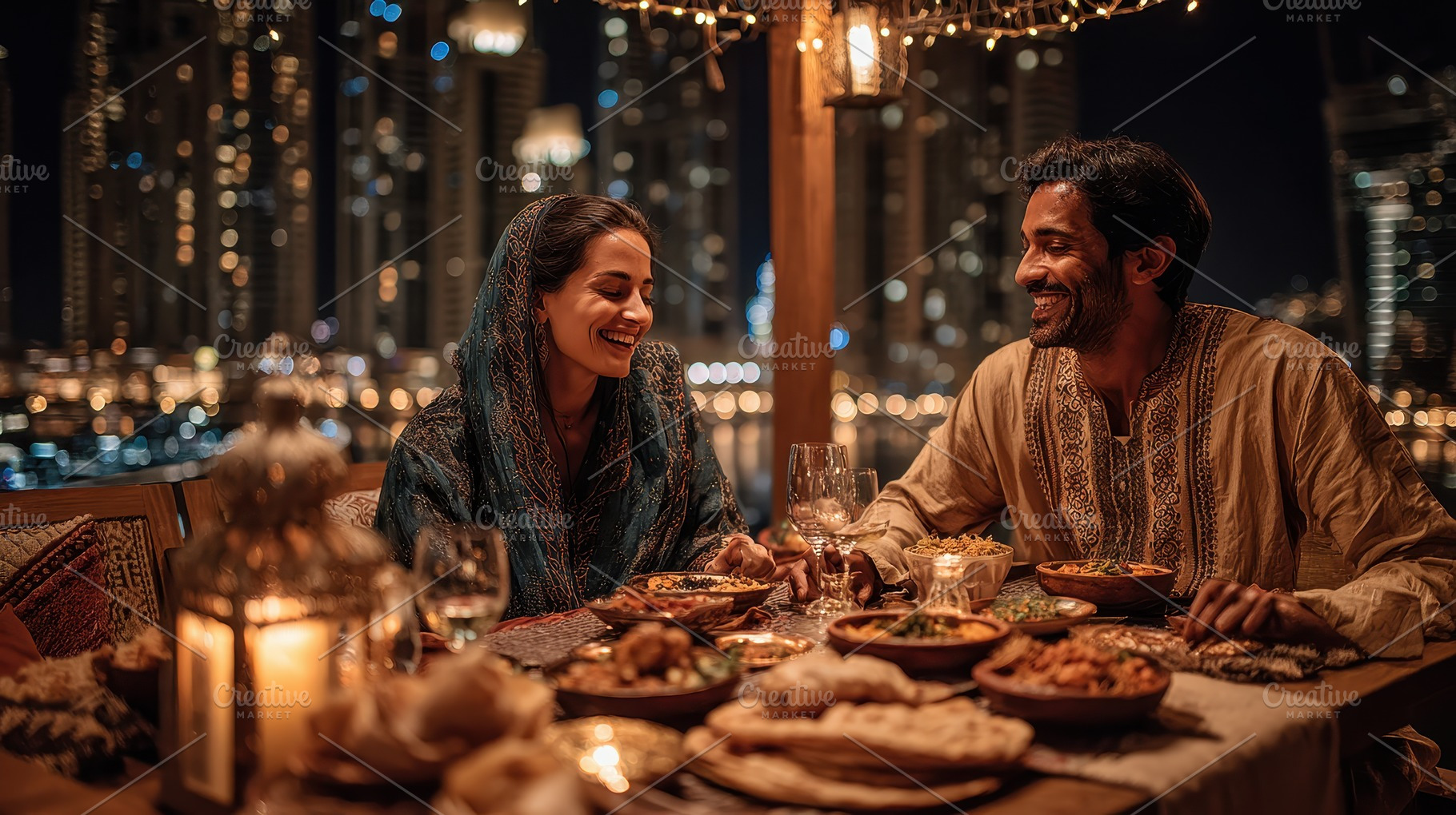Romantic Couple Enjoying Delicious D, a Photo by Pixeness Studio