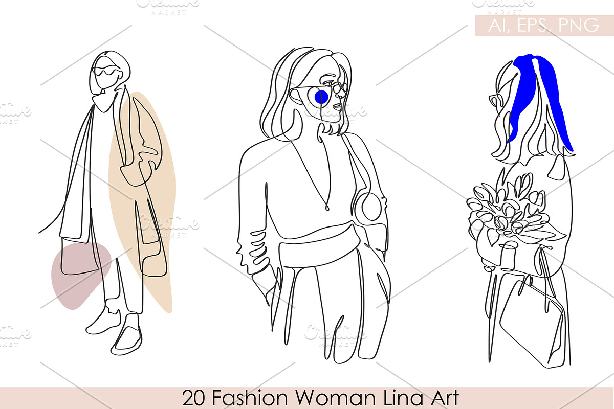 Women fashion art. Fashion vector, a Person Illustration by velychko.ua (Photo 3 of 11)