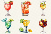 Watercolor Summer Drinks Clipart, an Illustration by OK Design (Thumbnail 3 of 5)
