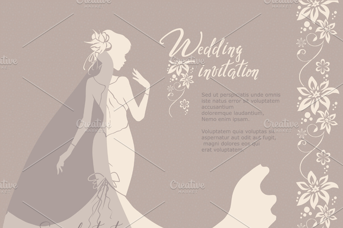 Wedding Invitation Vector Template, an Invitation Template by Elena Naumchenkova (Photo 3 of 3)