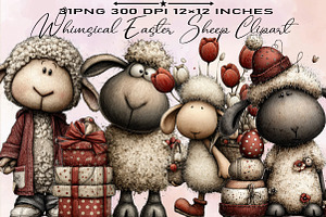 Whimsical Easter Sheep Clipart Bundl, an Illustration by SVGArt