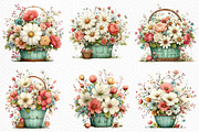 Spring Flower Basket Clipart, an Illustration by Craft Nest (Thumbnail 5 of 11)