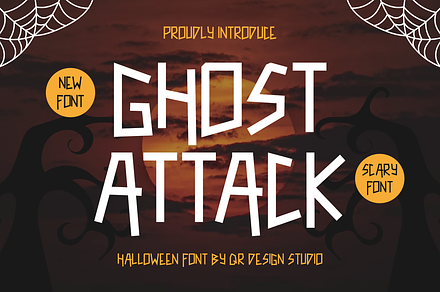 Ghost Attack - Halloween Font, a Handwritten Font by QR Design Studio