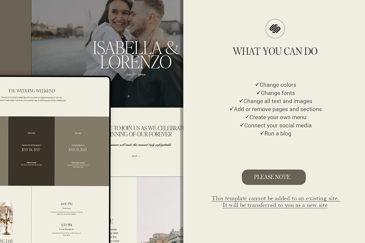 Destination Wedding Website Template, a Squarespace Template by 3.14&Co (Photo 6 of 9)